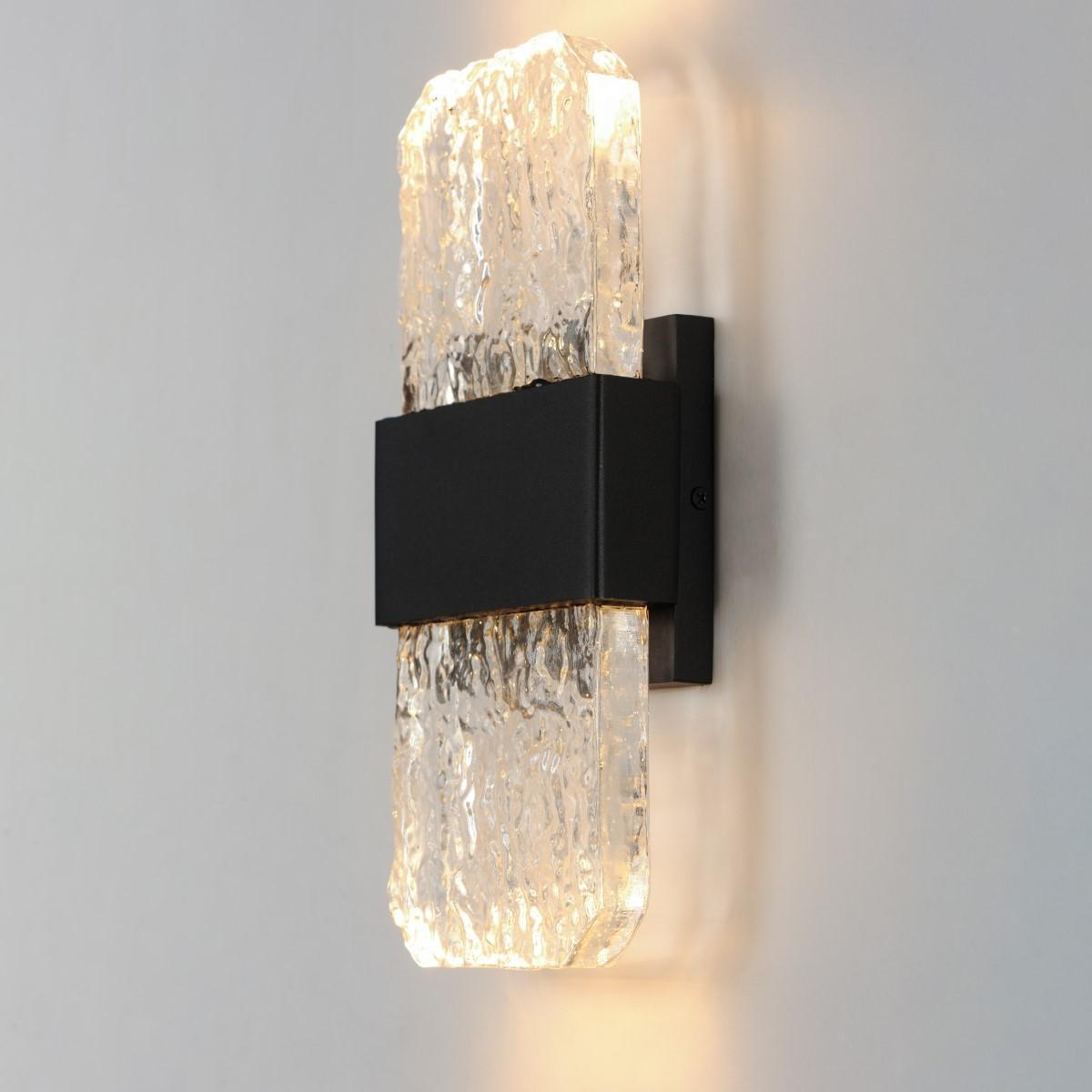 Rune 12 in. LED Outdoor Wall Sconce 3000K Black Finish - Bees Lighting