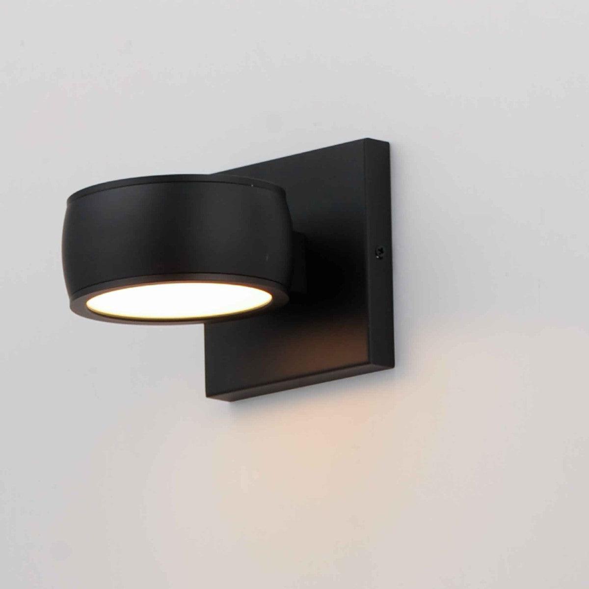 Modular 5 in. Circle LED Outdoor Wall Sconce 3000K Black Finish - Bees Lighting