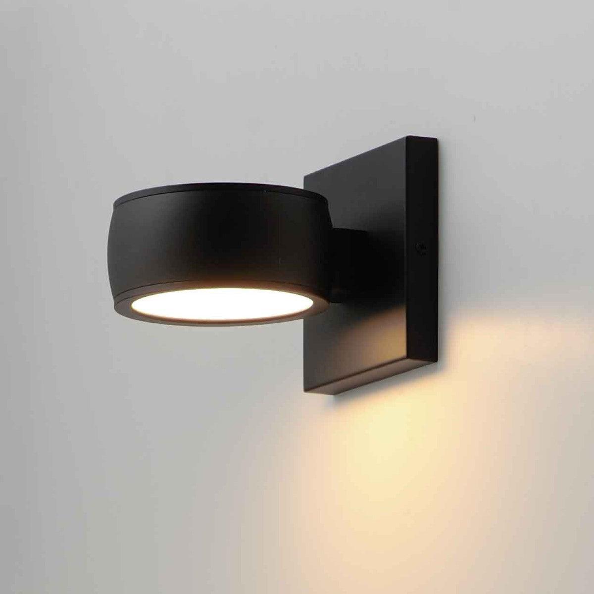 Modular 5 in. Circle LED Outdoor Wall Sconce 3000K Black Finish - Bees Lighting