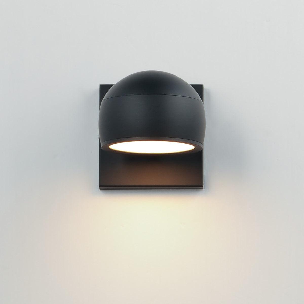 Modular 5 in. Dome LED Outdoor Wall Sconce 3000K Black Finish - Bees Lighting