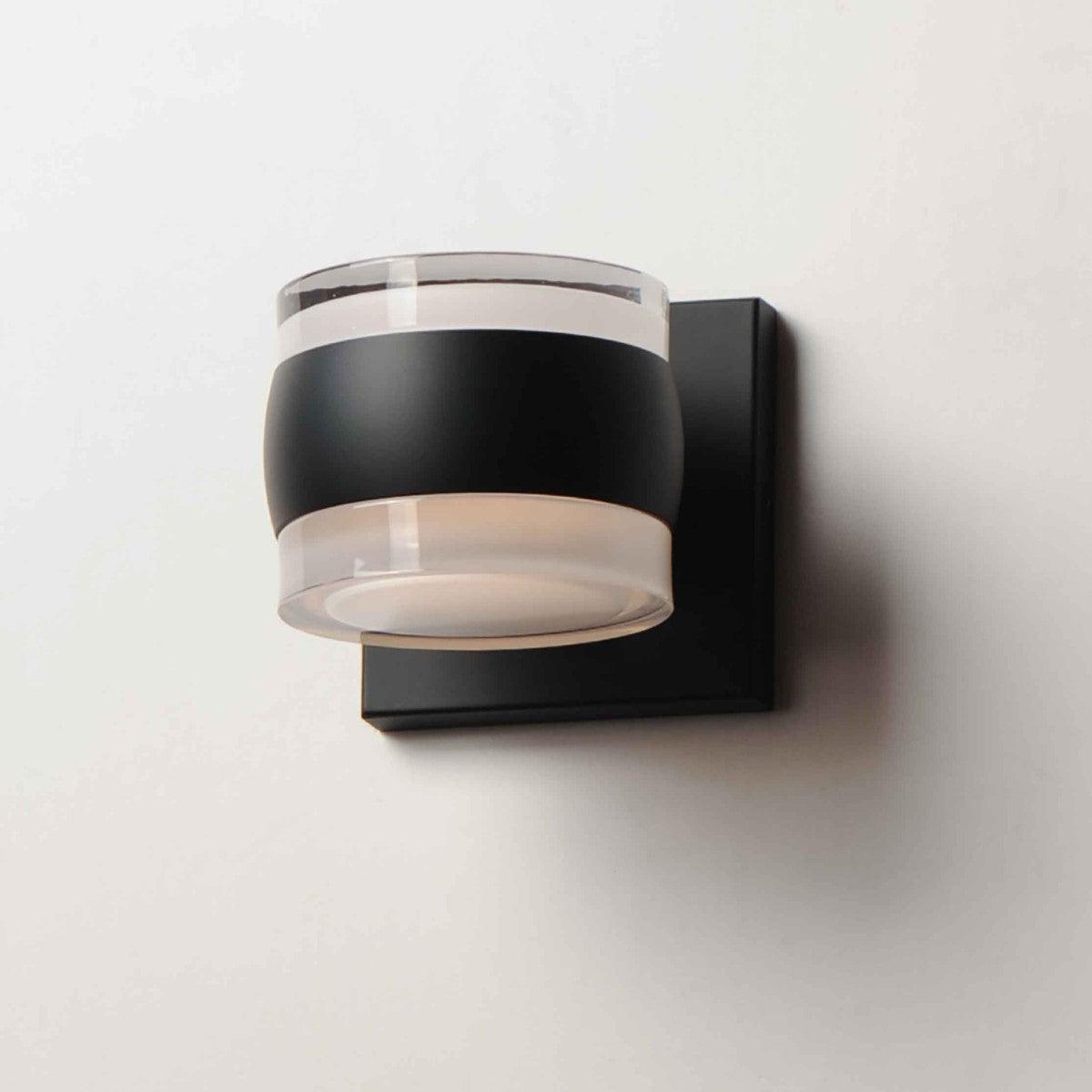 Modular 5 in. Cylinder LED Outdoor Wall Sconce 3000K Black Finish - Bees Lighting