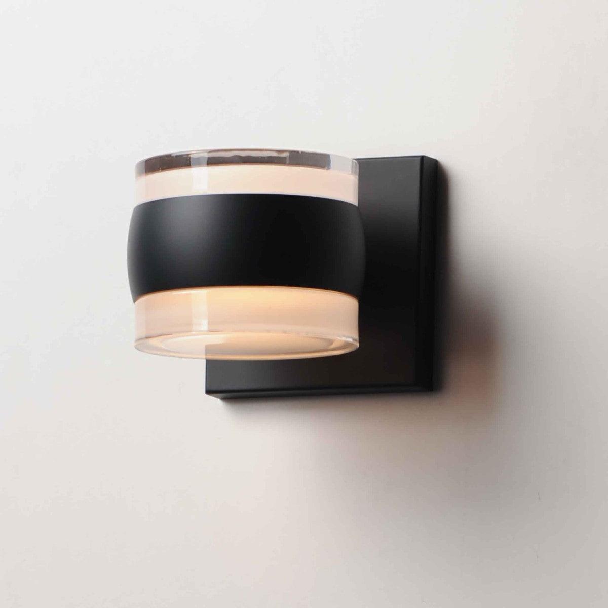 Modular 5 in. Cylinder LED Outdoor Wall Sconce 3000K Black Finish - Bees Lighting