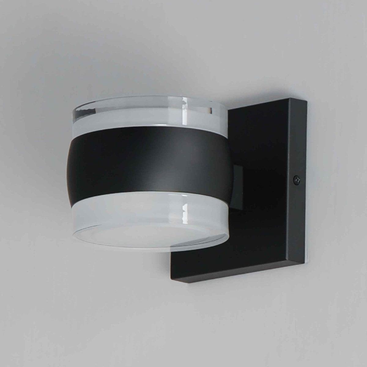 Modular 5 in. Cylinder LED Outdoor Wall Sconce 3000K Black Finish - Bees Lighting