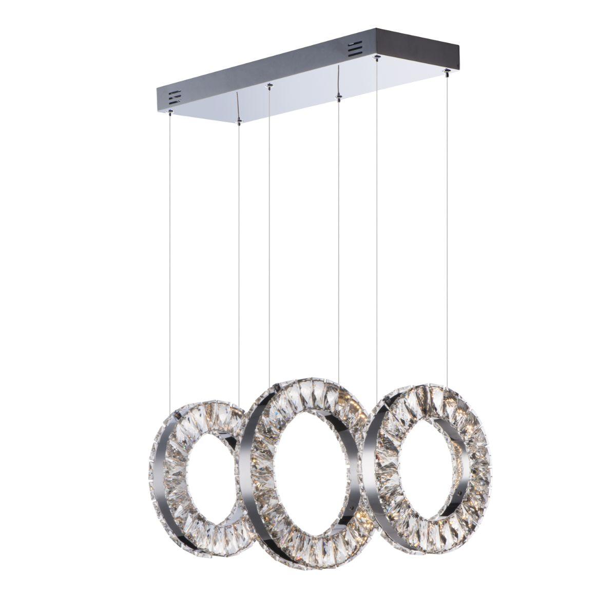 Charm 21 in. 3 Lights LED Pendant Light Chrome finish - Bees Lighting