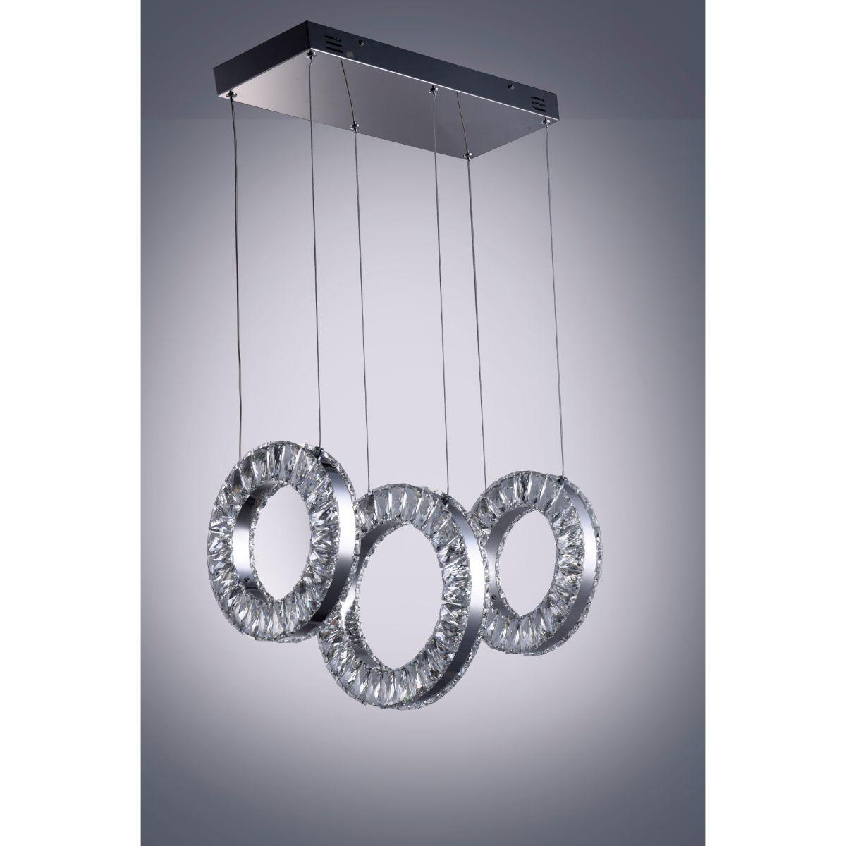 Charm 21 in. 3 Lights LED Pendant Light Chrome finish - Bees Lighting