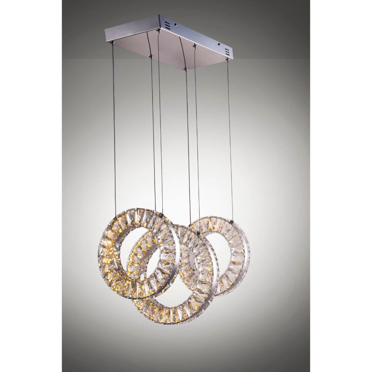 Charm 21 in. 3 Lights LED Pendant Light Chrome finish - Bees Lighting