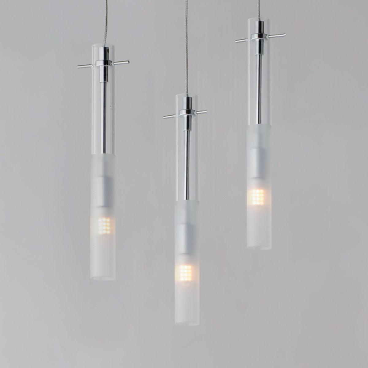 Pipette 12 in. 3 Lights LED Pendant Light Polished Chrome Finish - Bees Lighting