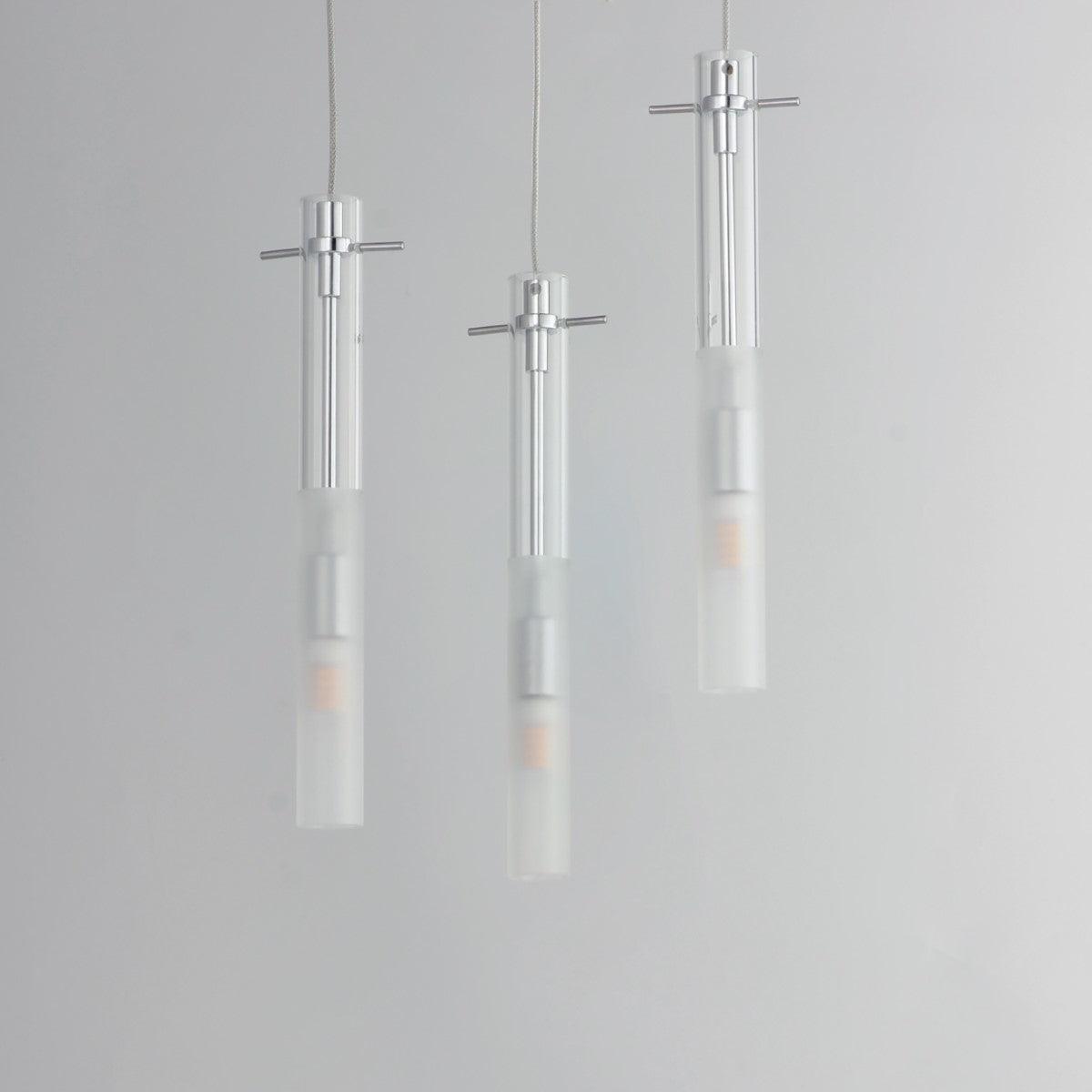 Pipette 12 in. 3 Lights LED Pendant Light Polished Chrome Finish - Bees Lighting