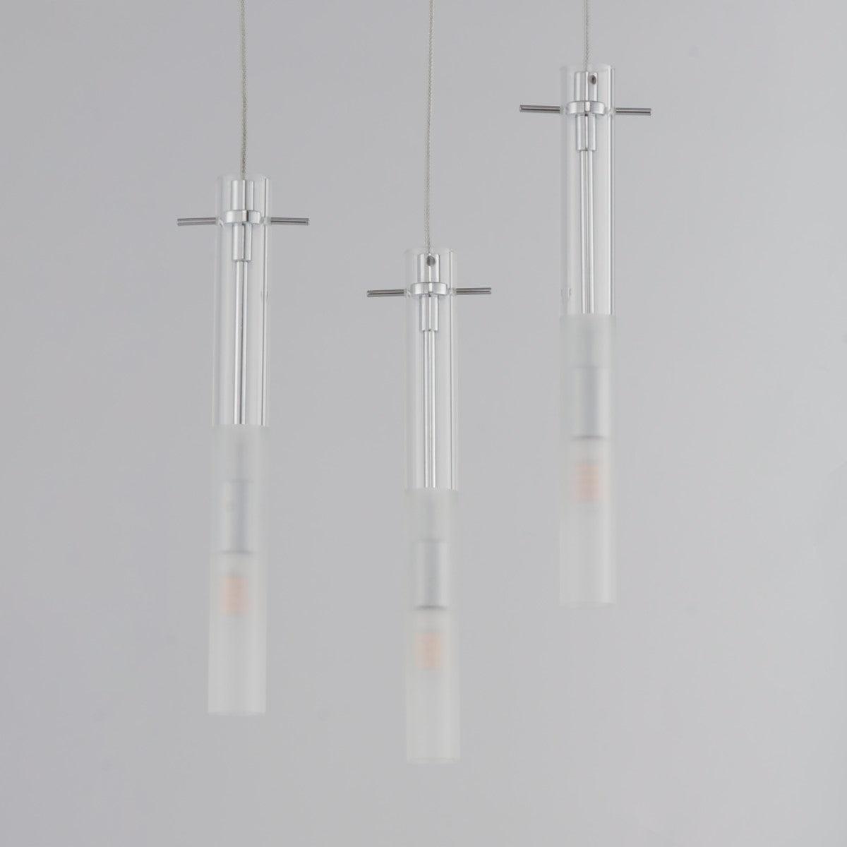 Pipette 12 in. 3 Lights LED Pendant Light Polished Chrome Finish - Bees Lighting