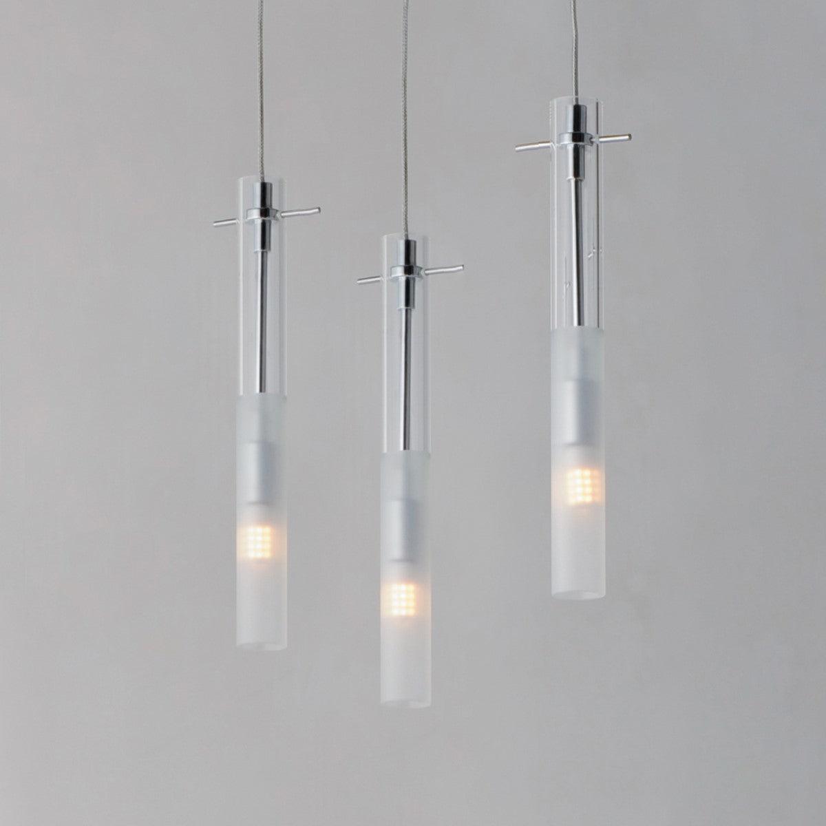 Pipette 12 in. 3 Lights LED Pendant Light Polished Chrome Finish - Bees Lighting