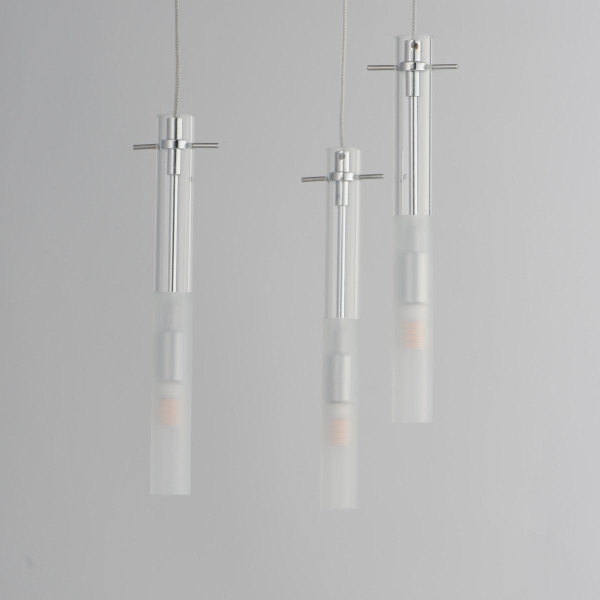 Pipette 12 in. 3 Lights LED Pendant Light Polished Chrome Finish - Bees Lighting