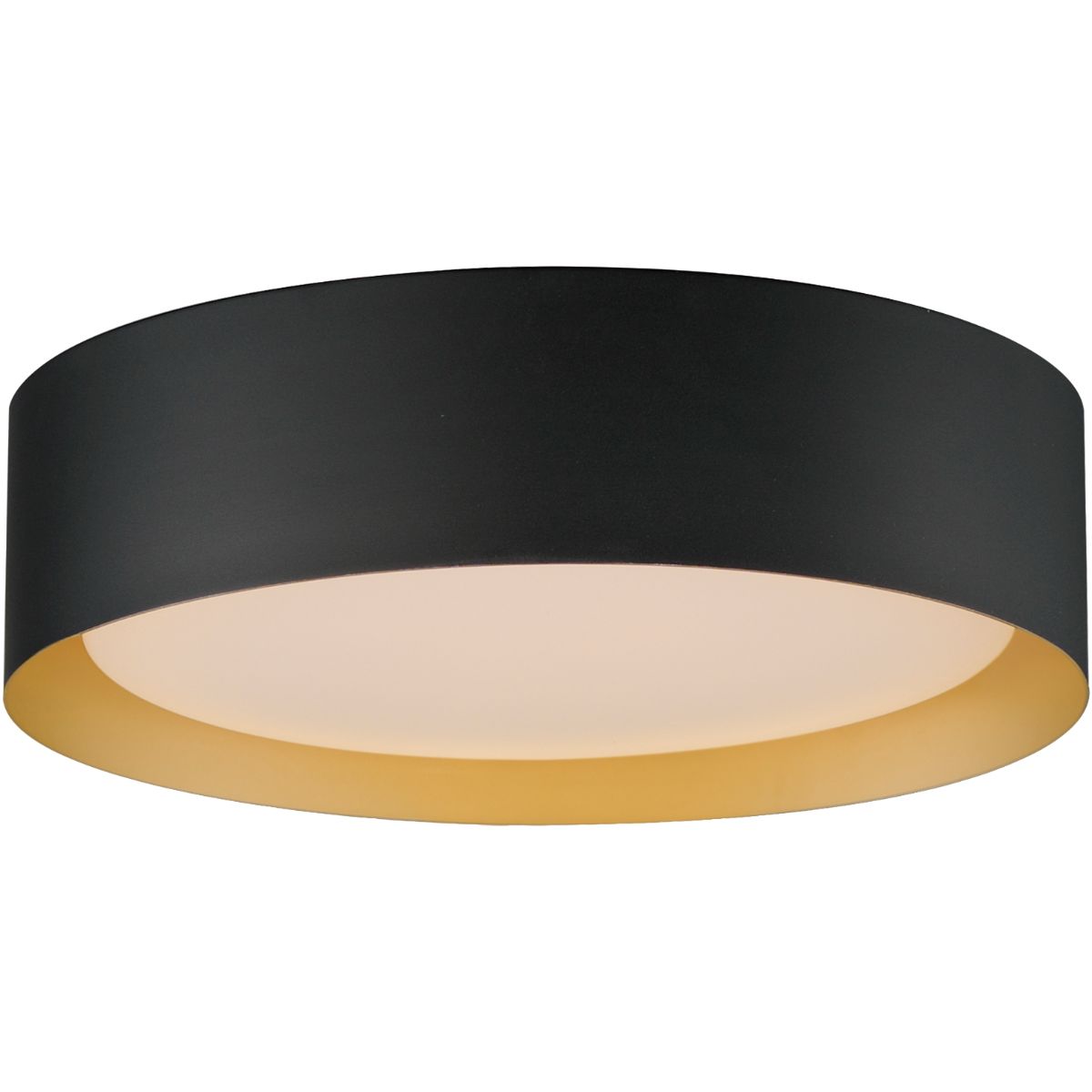 Echo 16 in. LED Flush Mount Light Black Finish with Gold interior - Bees Lighting