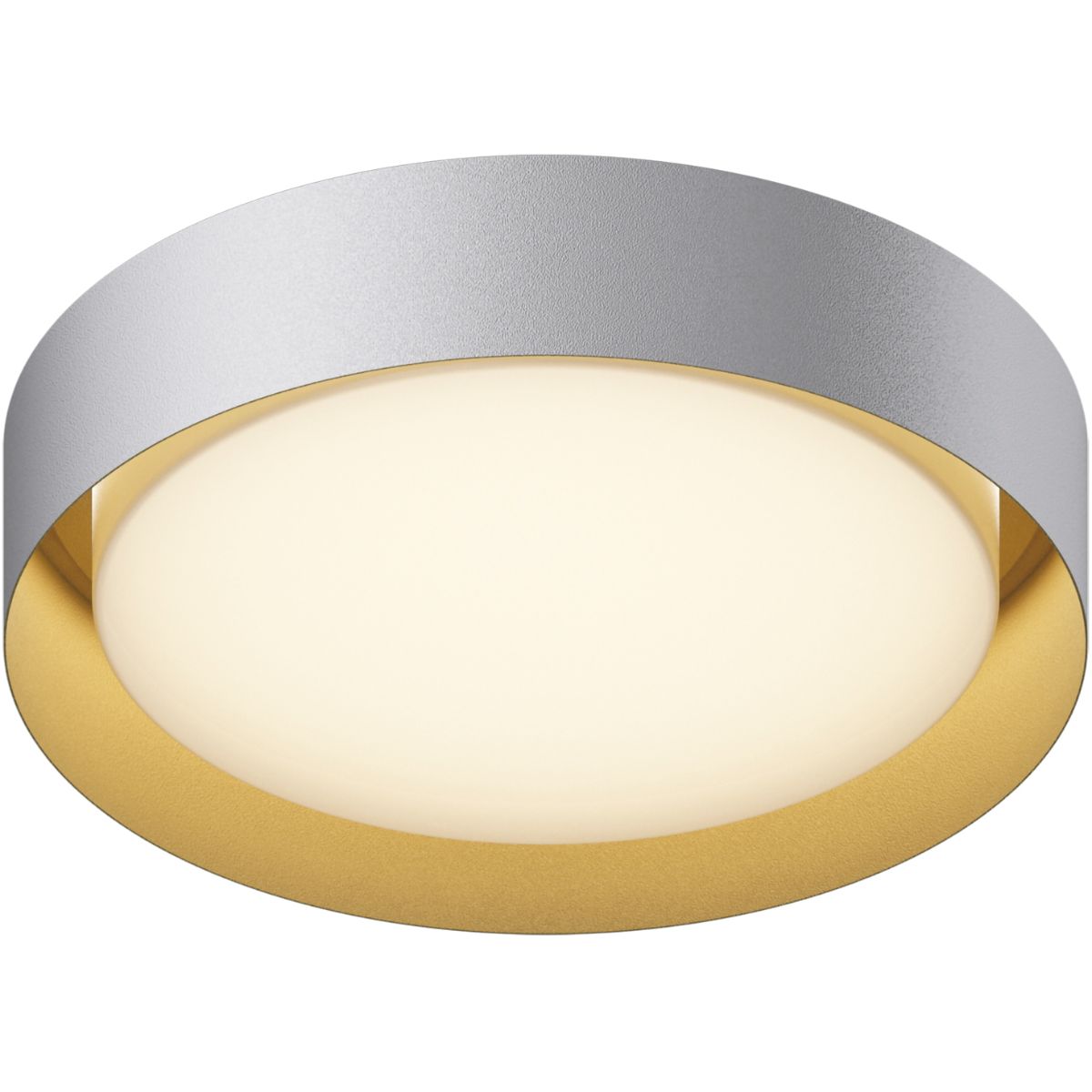 Echo 16 in. LED Flush Mount Light White Finish with Gold interior - Bees Lighting