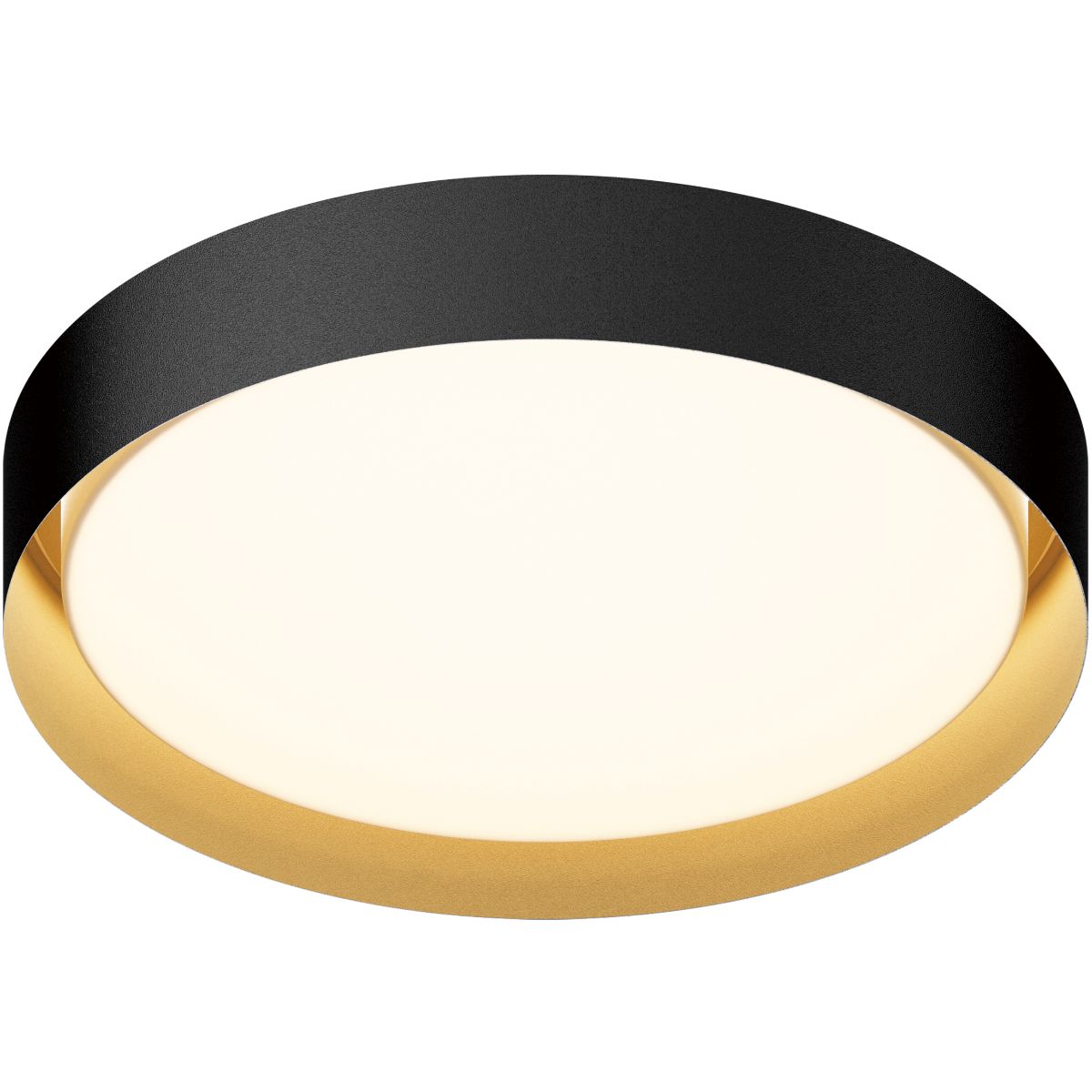 Echo 24 in. LED Flush Mount Light Black Finish with Gold interior - Bees Lighting