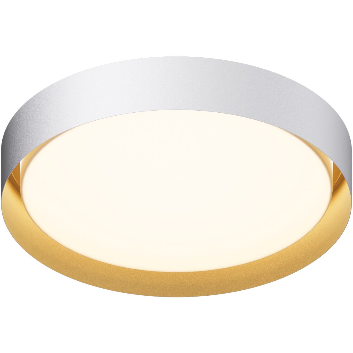 Echo 24 in. LED Flush Mount Light White Finish with Gold interior - Bees Lighting