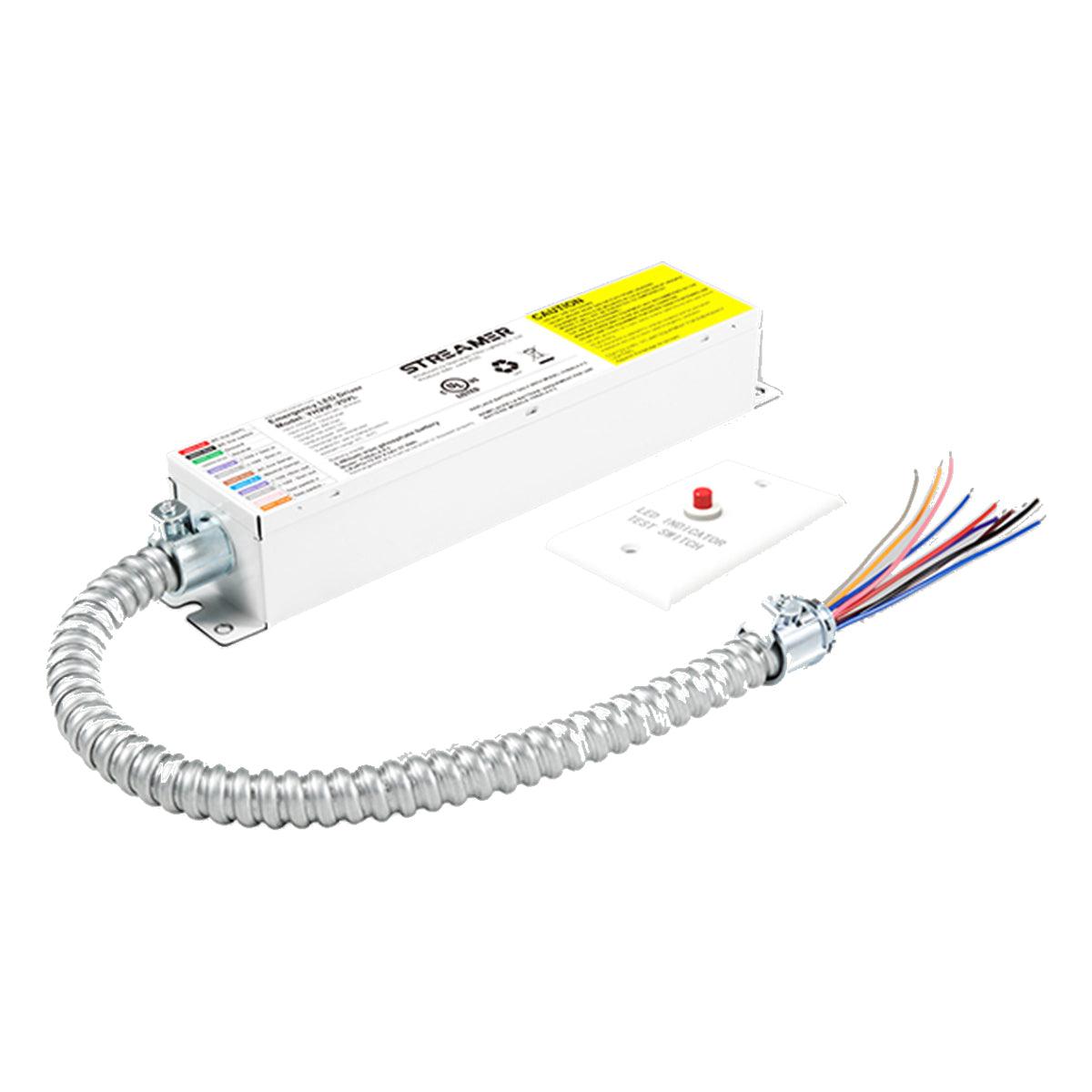 LED Emergency Driver, 15 Watts, 90-260V DC High Voltage Output, Single Flex-Conduit - Bees Lighting