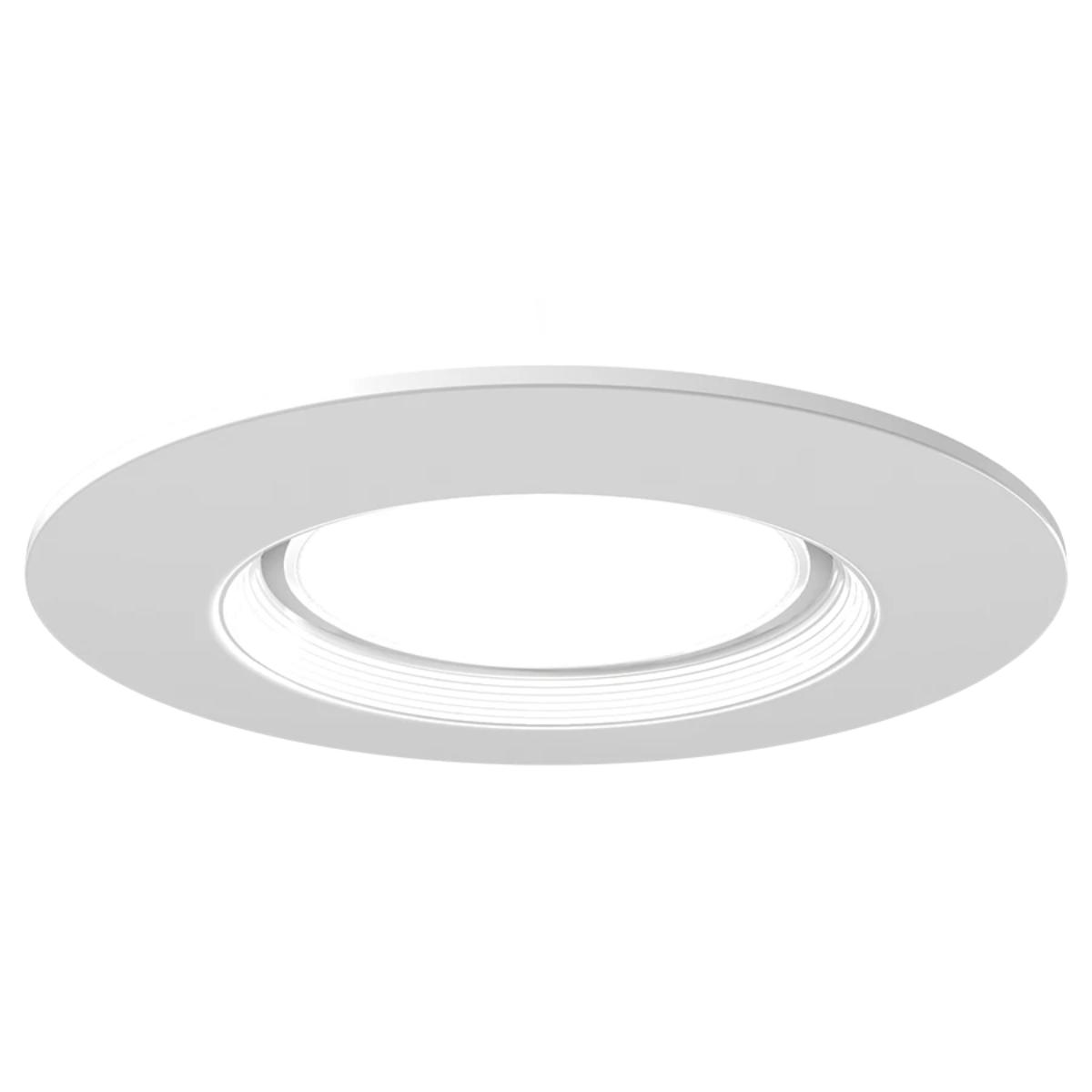 4" Retrofit Downlight with Nightlight, 700 Lumens, Selectable 2700K to 5000K, White Baffle Trim