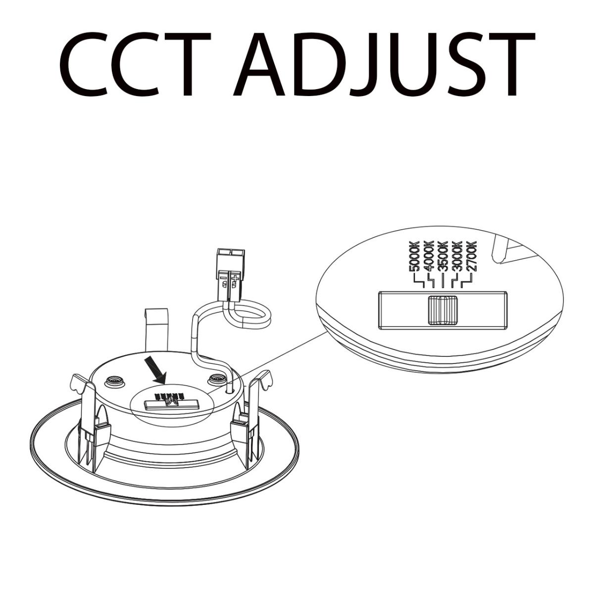 4" Retrofit Downlight with Nightlight, 700 Lumens, Selectable 2700K to 5000K, White Baffle Trim