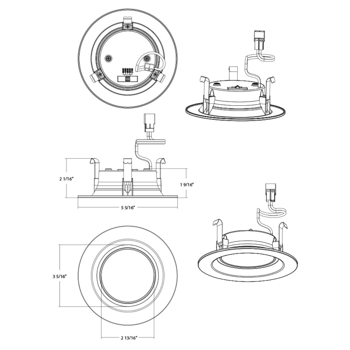 4" Retrofit Downlight with Nightlight, 700 Lumens, Selectable 2700K to 5000K, White Smooth Trim - Bees Lighting