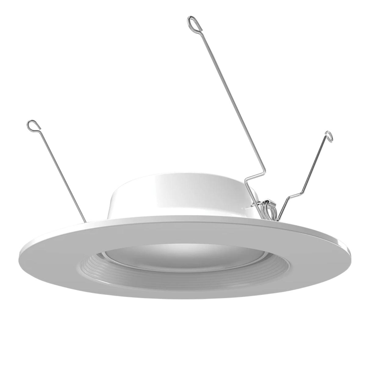 6" Retrofit Downlight with Nightlight, 960 Lumens, Selectable 2700K to 5000K, White Baffle Trim