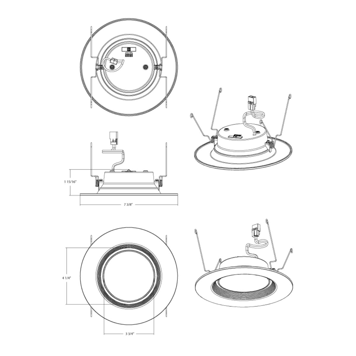 6" Retrofit Downlight with Nightlight, 960 Lumens, Selectable 2700K to 5000K, White Baffle Trim