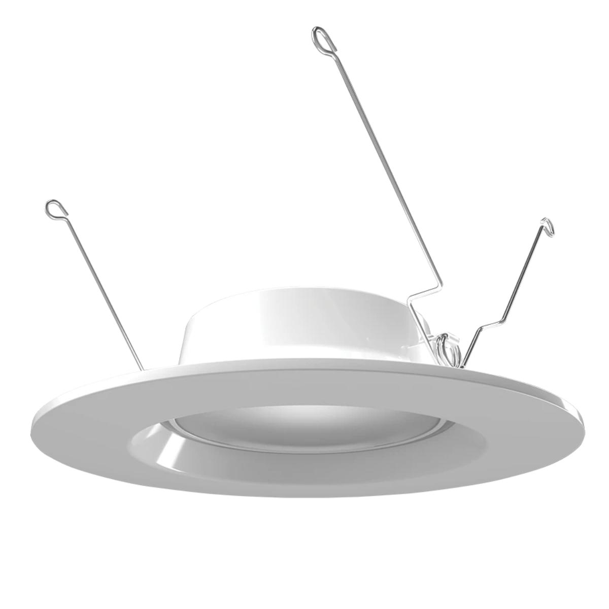 6" Retrofit Downlight with Nightlight, 960 Lumens, Selectable 2700K to 5000K, White Smooth Trim - Bees Lighting