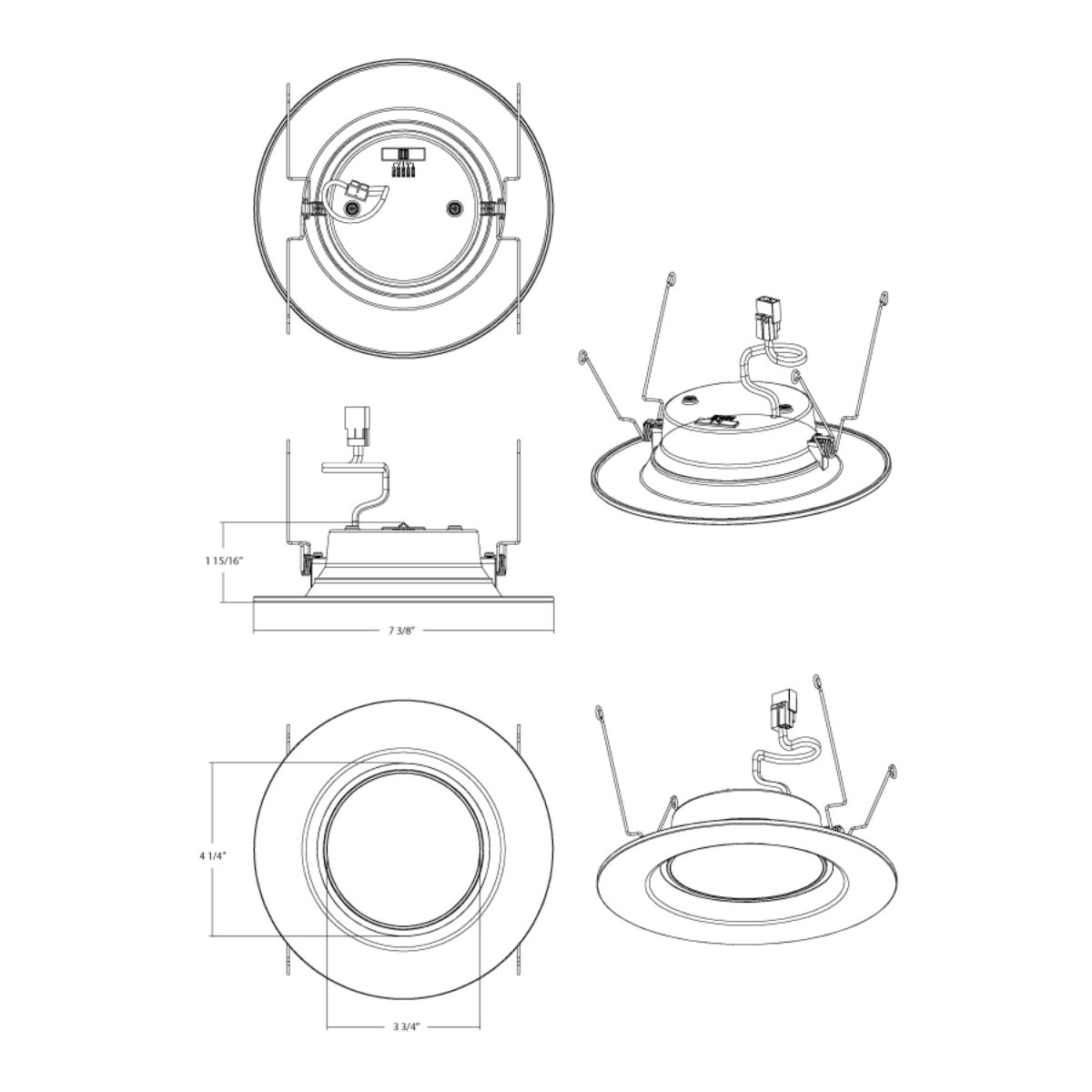 6" Retrofit Downlight with Nightlight, 960 Lumens, Selectable 2700K to 5000K, White Smooth Trim - Bees Lighting