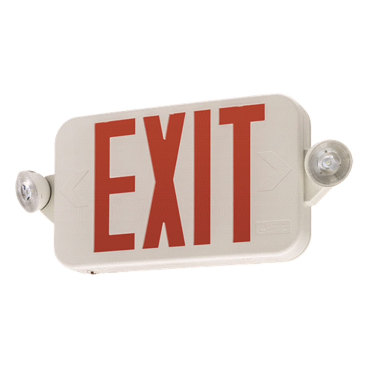 LED Combo Exit Sign, Universal Face with Red/Green Letters, White Finish