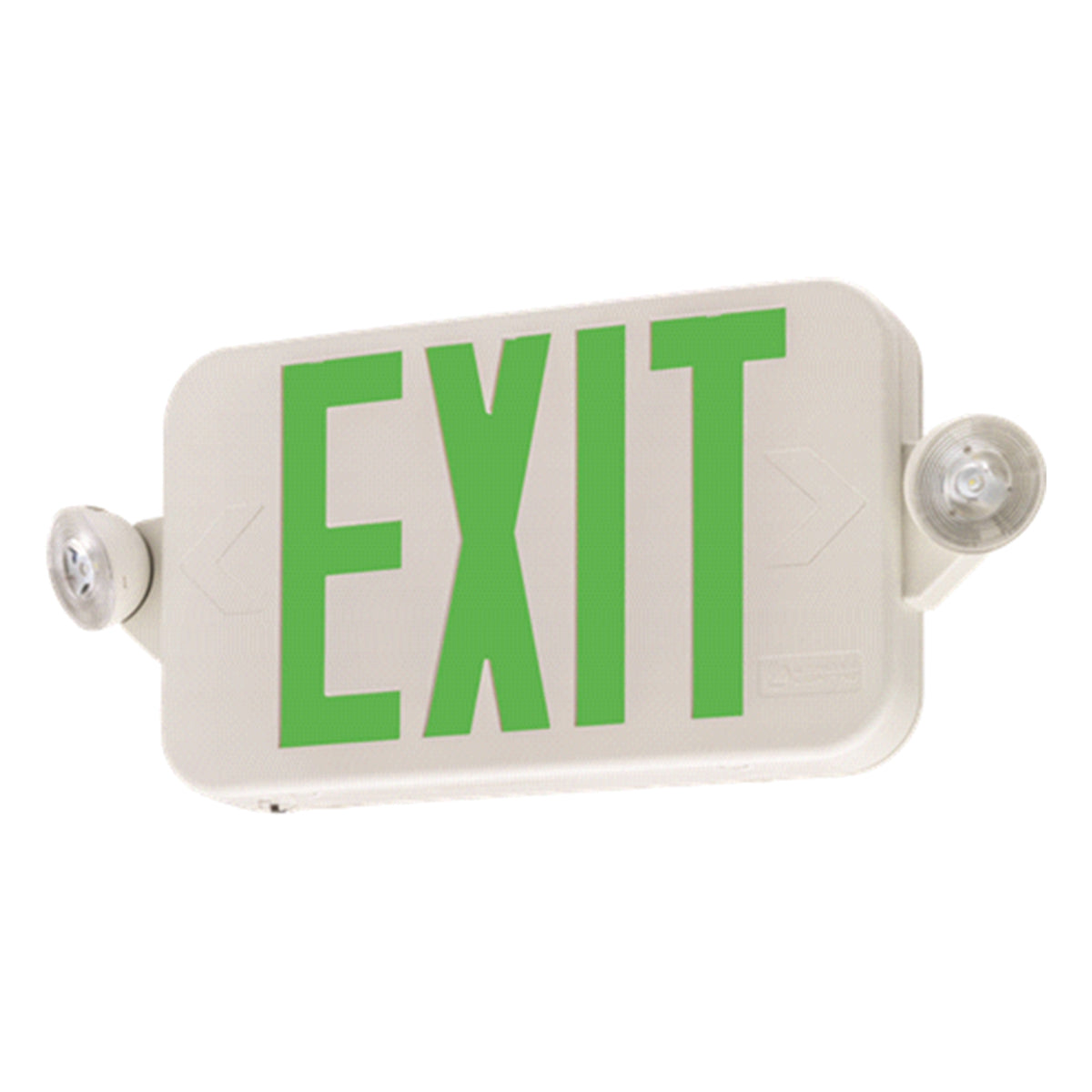 LED Combo Exit Sign, Universal Face with Red/Green Letters, White Finish