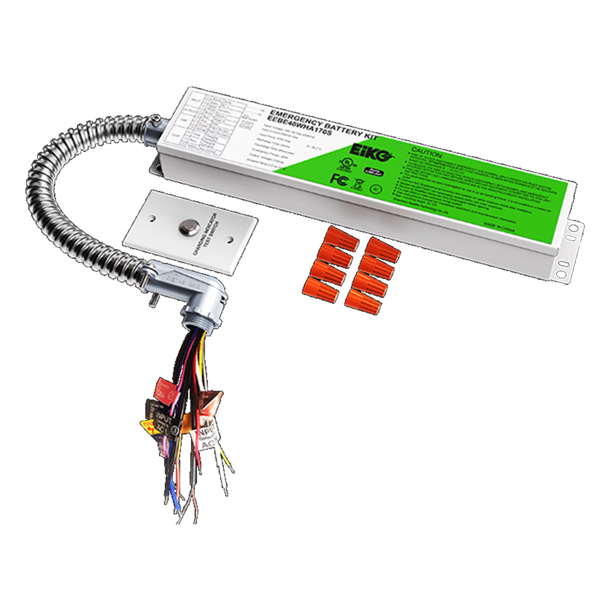 LED Emergency Driver, 40 Watts Output, 170V DC high Voltage Output, Single Flex-Conduit