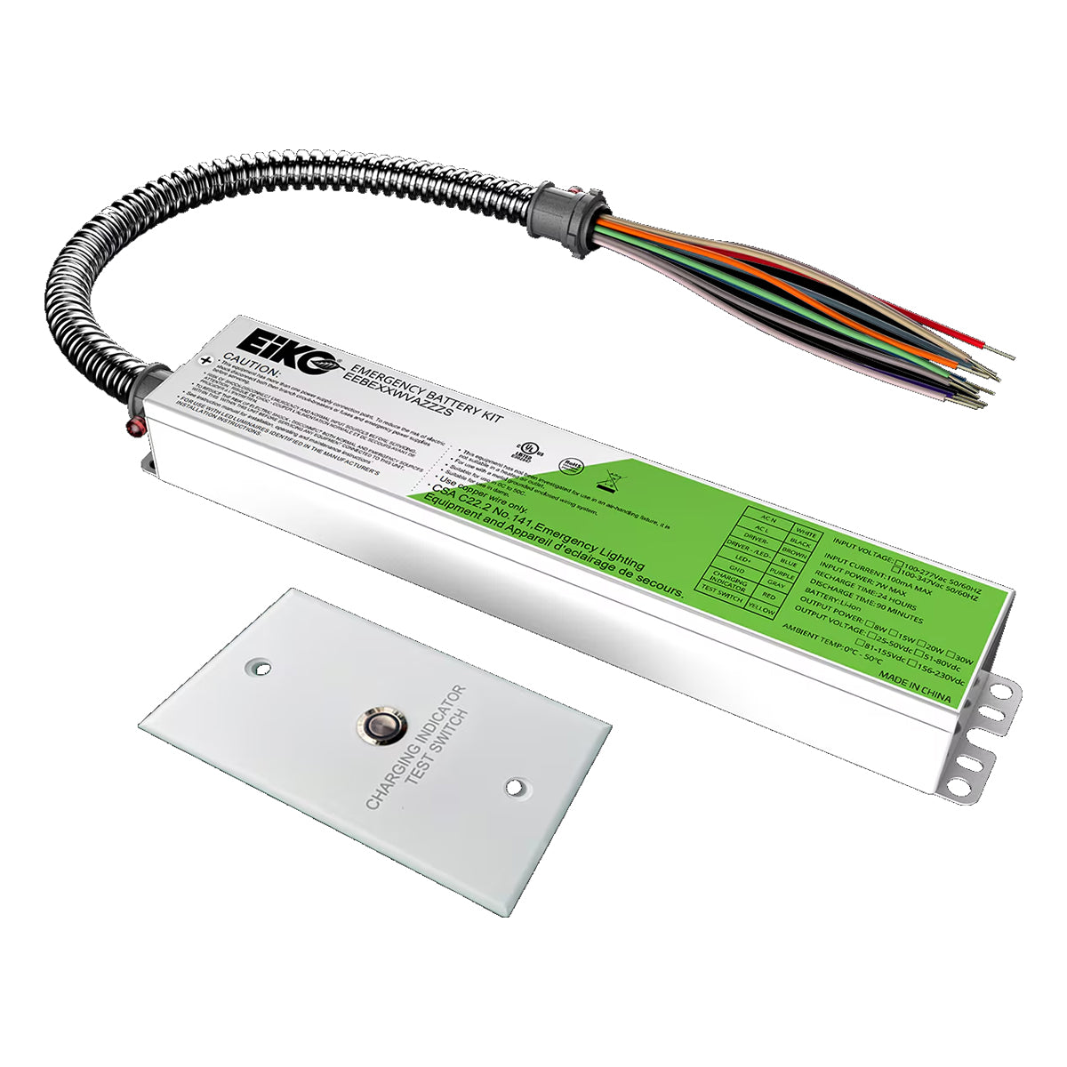 LED Emergency Driver, 40 Watts Output, 310-500V DC high Voltage Output, Single Flex-Conduit