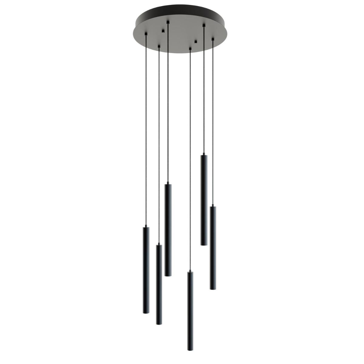 Eli 6 Lights 18 In. LED Pendant Light Black Finish