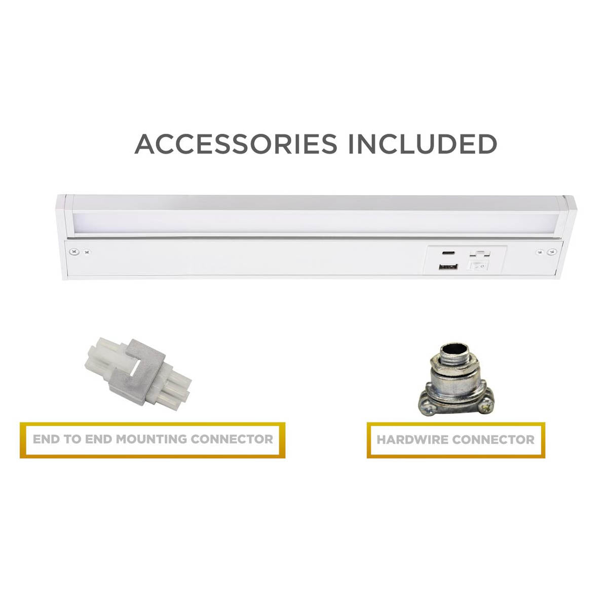 Elena 10-Inch Under Cabinet LED Light, Selectable CCT 2700K to 5000K, 120V, White