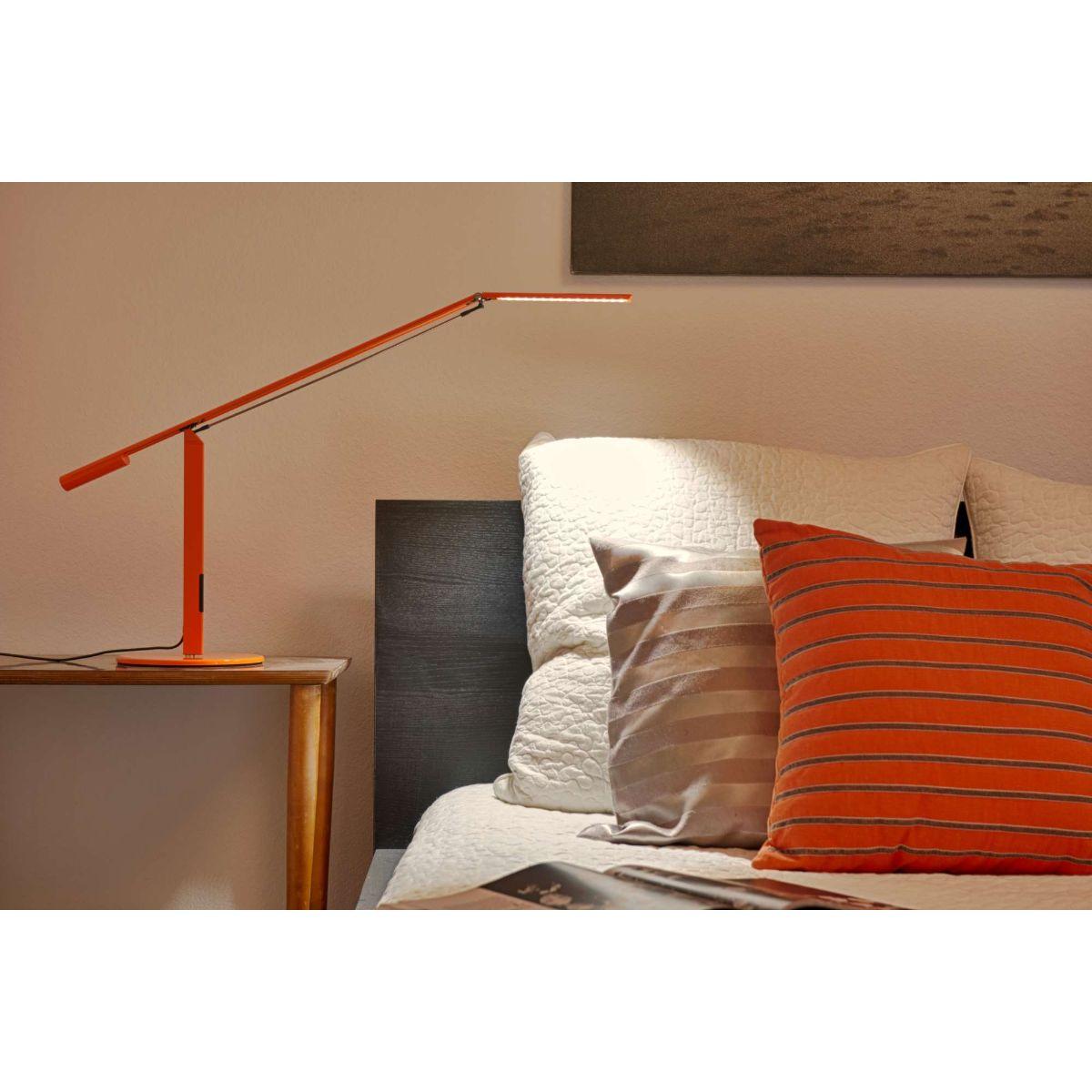 Equo Orange Contemporary LED Desk Lamp with Cool White Light Color