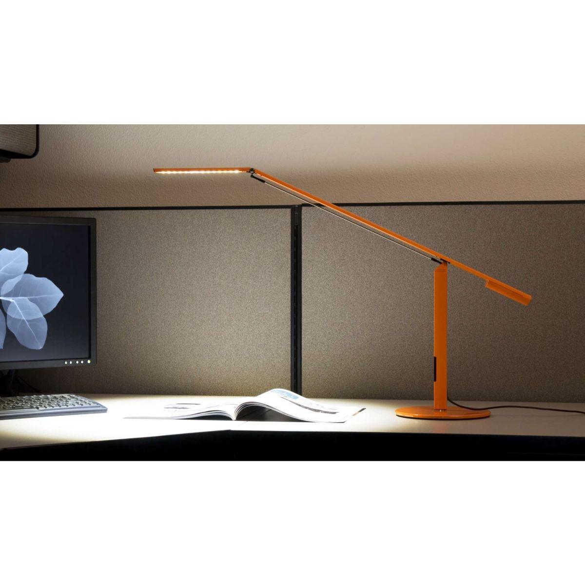 Equo Orange Contemporary LED Desk Lamp with Cool White Light Color