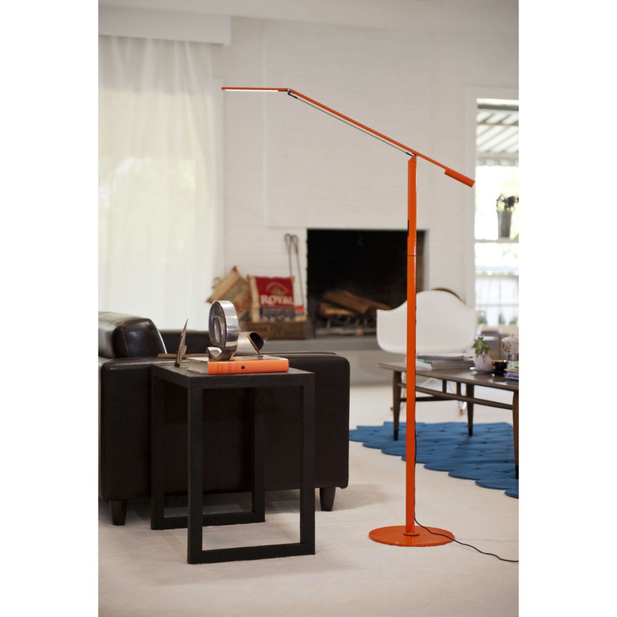 Equo Orange Contemporary Cool White LED Floor Lamp - Bees Lighting