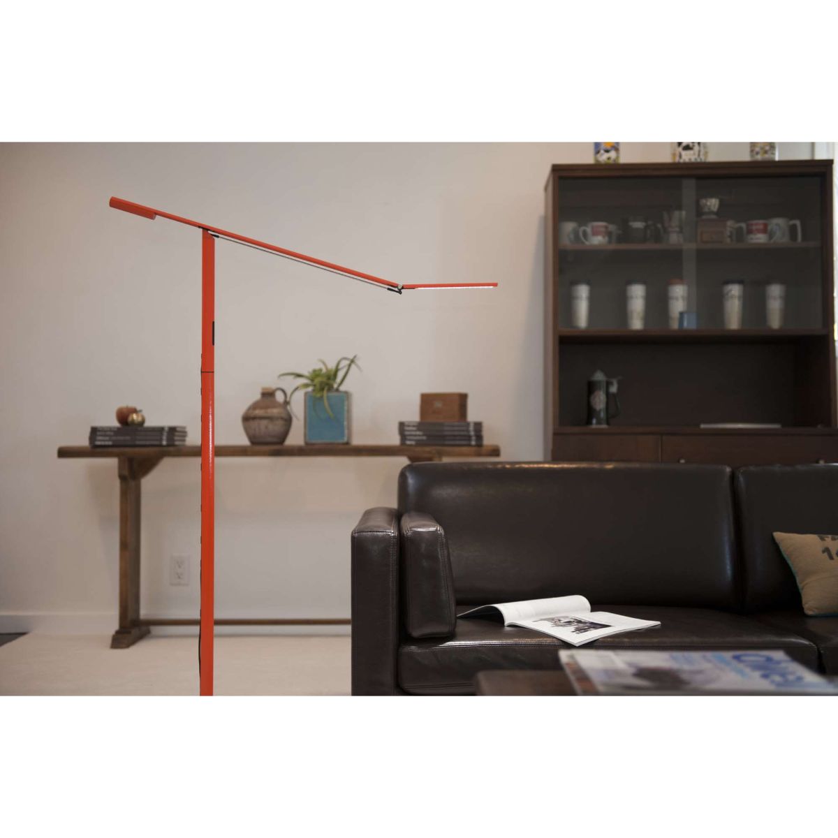 Equo Orange Contemporary Cool White LED Floor Lamp - Bees Lighting