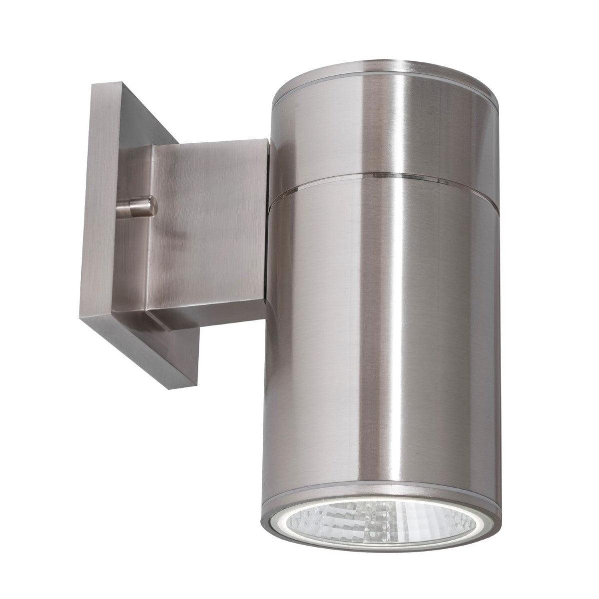 Everly 8 in. LED Outdoor Wall Light 120-277V, Selectable CCT Satin Nickel - Bees Lighting