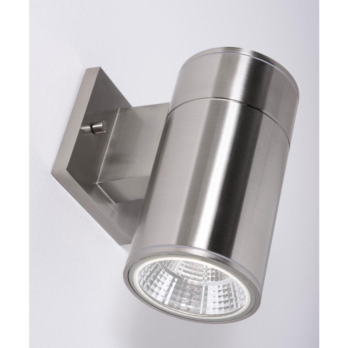 Everly 8 in. LED Outdoor Wall Light 120-277V, Selectable CCT Satin Nickel - Bees Lighting