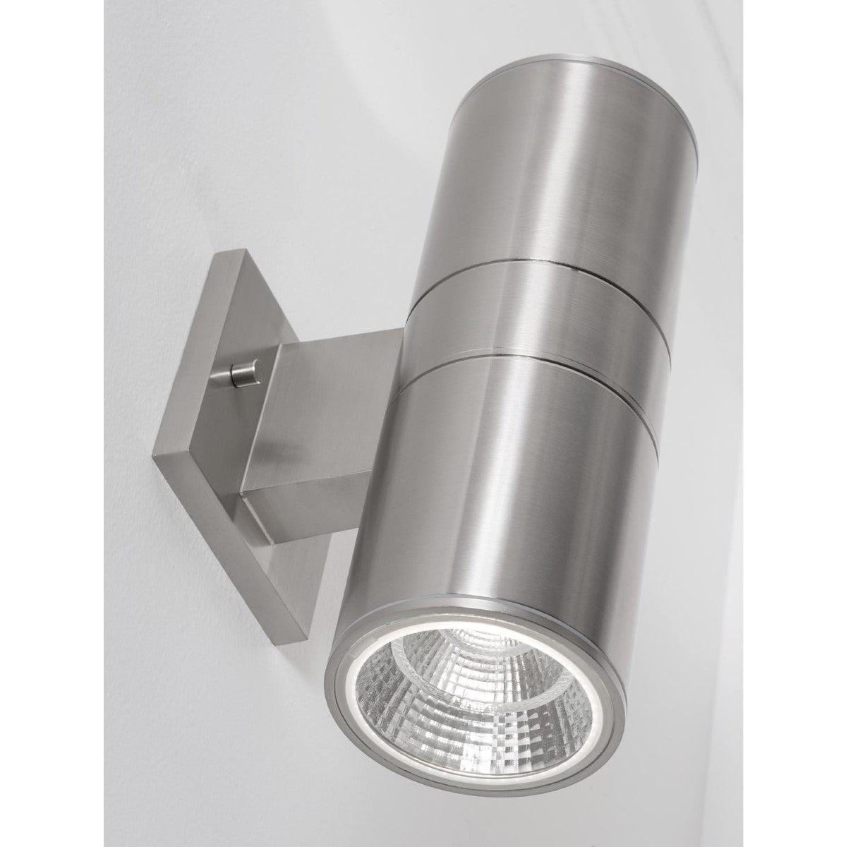 Everly 12 in. LED Outdoor Wall Light 120-277V, Selectable CCT Satin Nickel - Bees Lighting