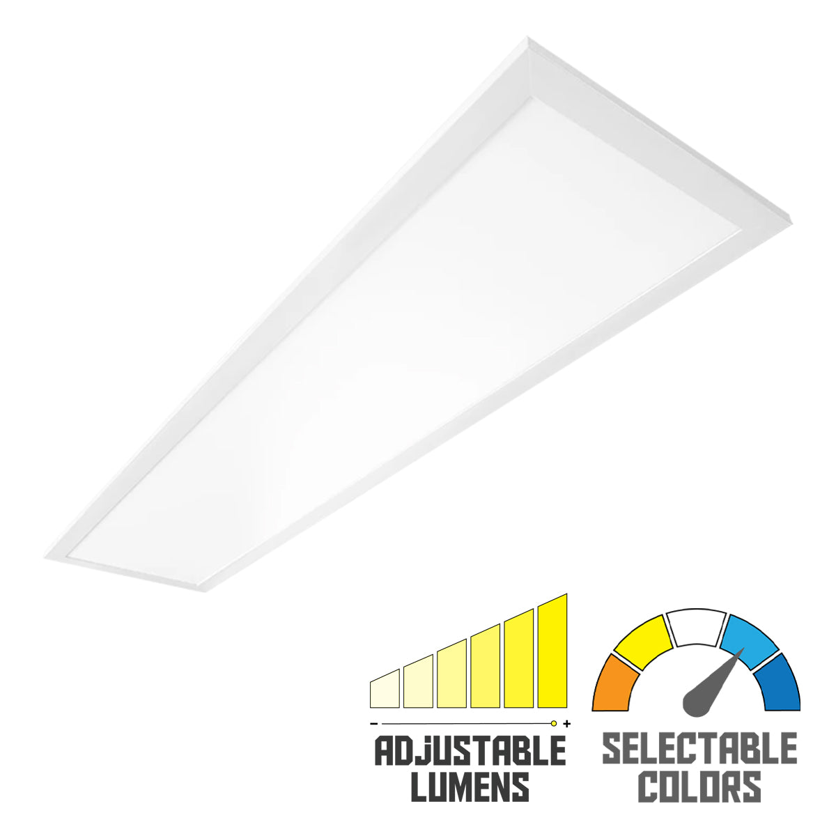 1x4 LED Flat Panel Light, 4600 Lumens, 40W, 35K/40K/50K, 120/277V, Battery Included