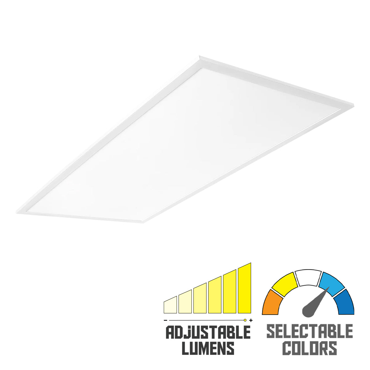 2x4 LED Flat Panel Light, 6100 Lumens, 50W, 35K/40K/50K, 120/277V, Battery Included