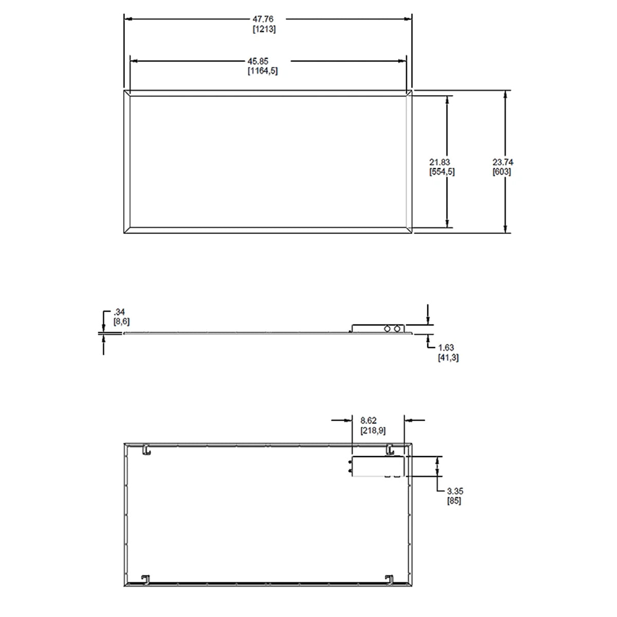 2x4 LED Flat Panel Light, 5500 Lumens, 50W Adjustable, 35K/40K/50K, 120/277V