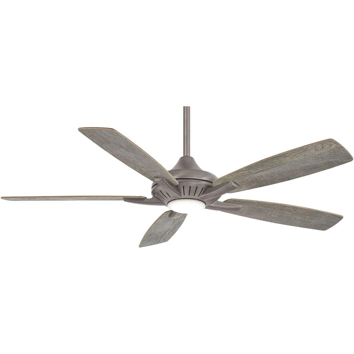 Dyno LED 52" Burnished Nickel Ceiling Fan with Remote, Savannah Gray Blades