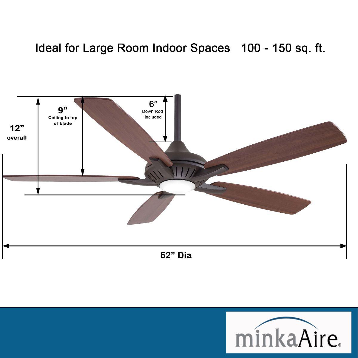 Dyno LED 52" Oil Rubbed Bronze Ceiling Fan with Remote, Medium Maple and Dark Walnut Blades