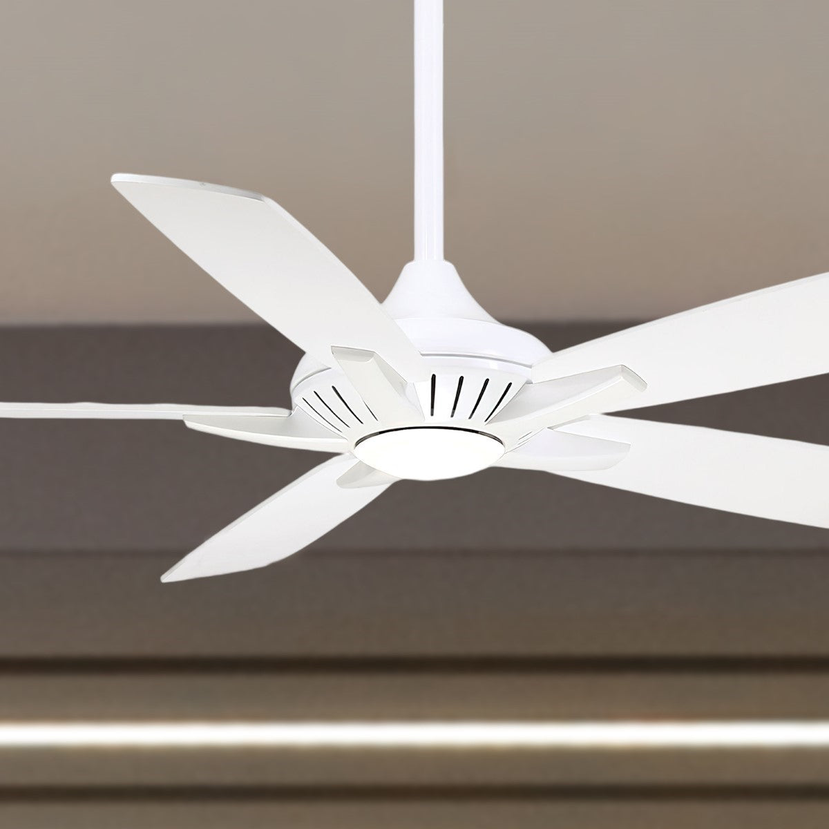 Dyno 52 Inch Ceiling Fan With Light And Remote, White Finish