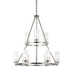 Jonah 30 in. 9 Lights 2-Tier Chandelier Chrome finish - Bees Lighting