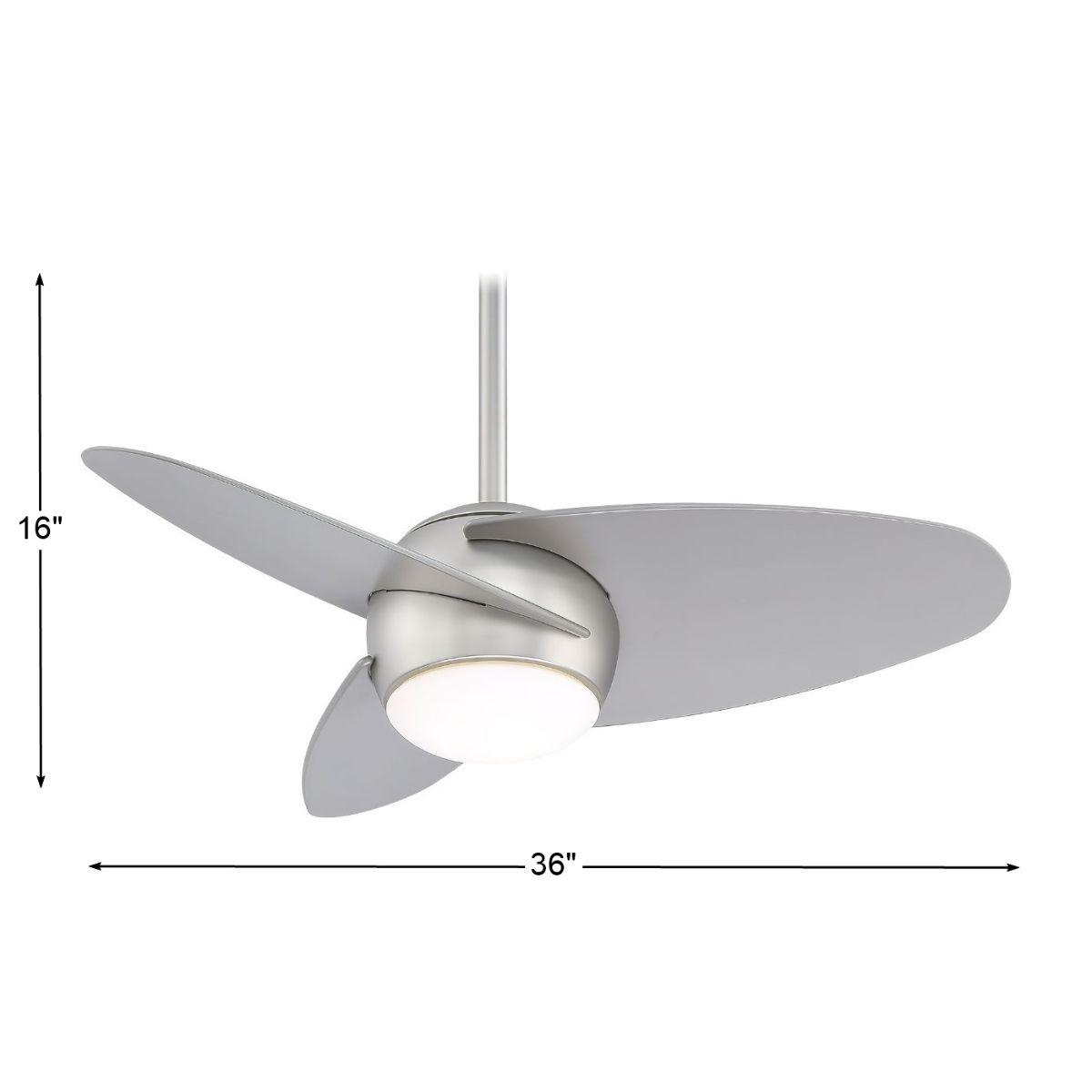 Slant LED 36" Steel Modern Ceiling Fan with Light and Remote