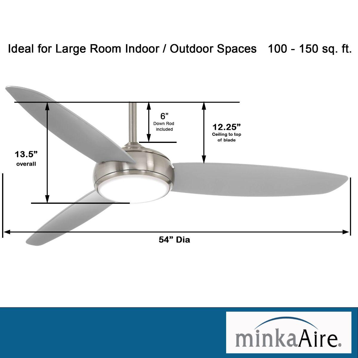 Concept IV 54" Nickel Outdoor LED Smart Ceiling Fan - Bees Lighting