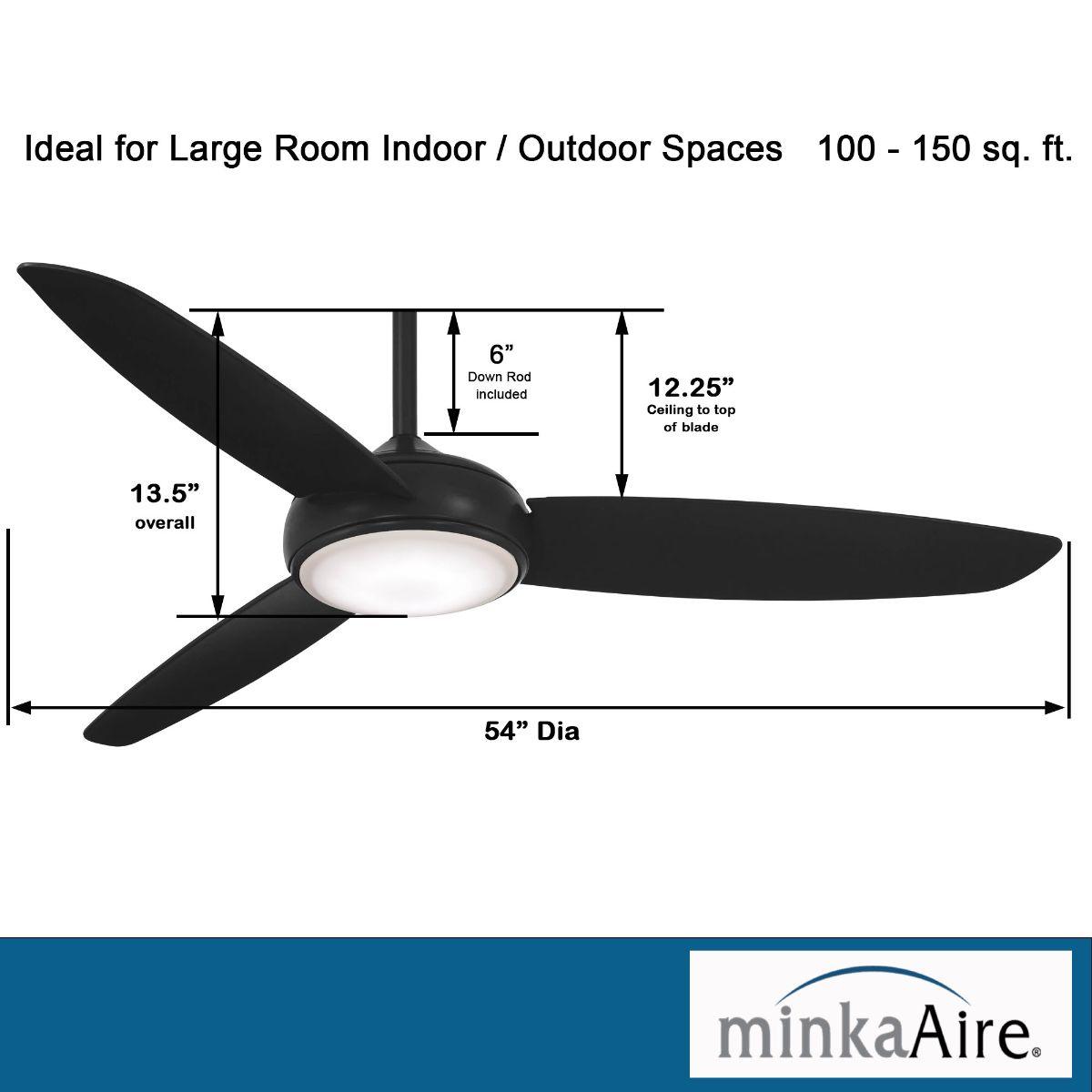 Concept IV 54" Coal Outdoor LED Smart Ceiling Fan - Bees Lighting